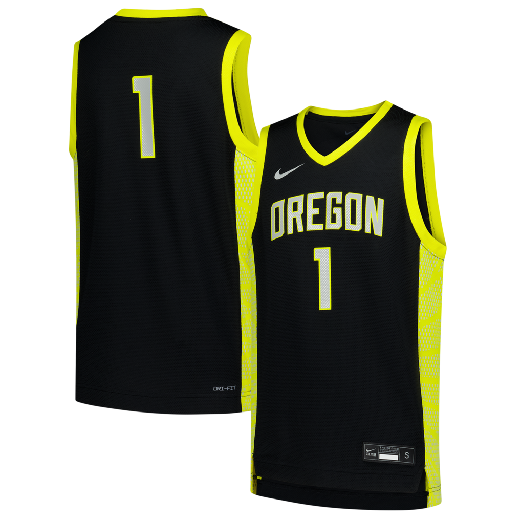 Youth Nike #1 Black Oregon Ducks Replica Basketball Jersey - Jersey