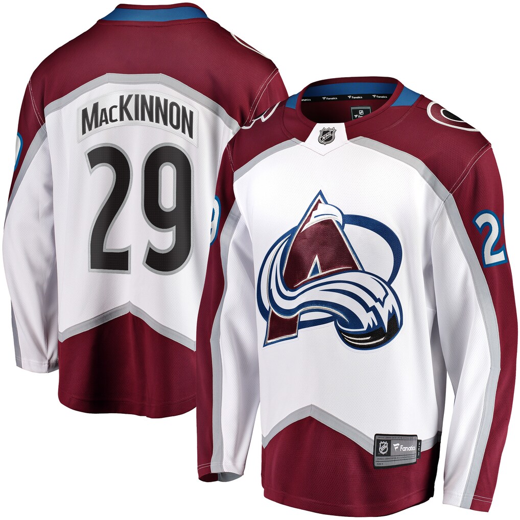 Men's Colorado Avalanche Nathan MacKinnon Fanatics White Breakaway Jersey - Jersey