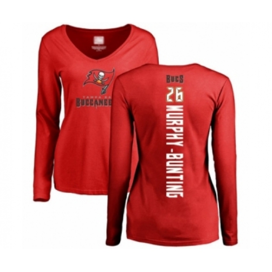 Football Women's Tampa Bay Buccaneers #26 Sean Murphy-Bunting Red Backer Long Sleeve T-Shirt - Jersey