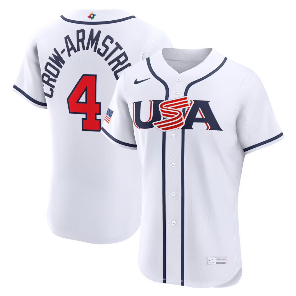 Men's USA Baseball Pete Crow-Armstrong Nike White 2026 World Baseball Classic Home Authentic Jersey - Jersey