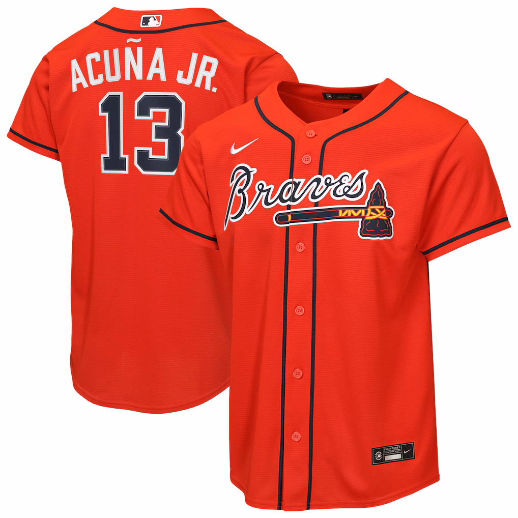 Youth Atlanta Braves Ronald Acuña Jr. Nike Red Alternate 2 Replica Jersey - Jersey