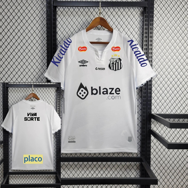 Santos FC Soccer Jersey Home Custom Shirt All Sponsor 2024 - Jersey