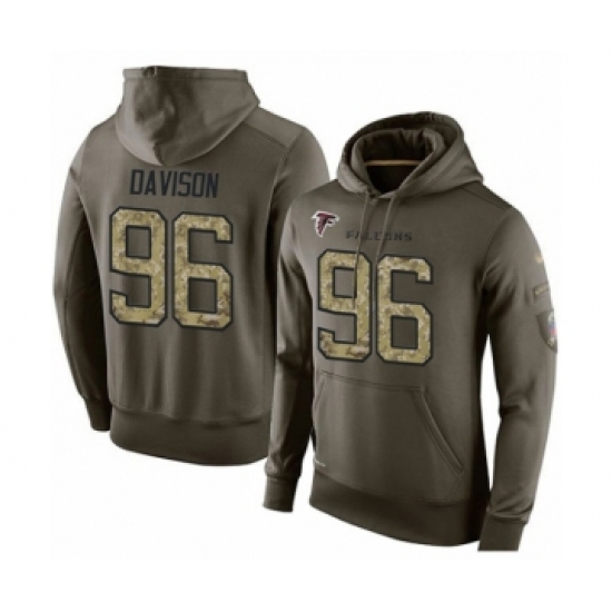 Football Men's Atlanta Falcons #96 Tyeler Davison Green Salute To Service Pullover Hoodie - Jersey