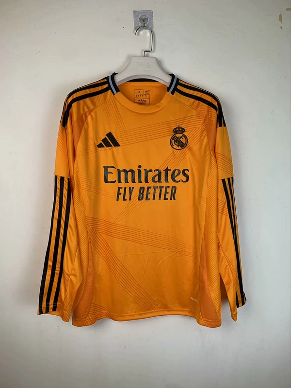 Real Madrid Soccer Jersey Away Custom Shirt Long Sleeve 2024/25 - Jersey