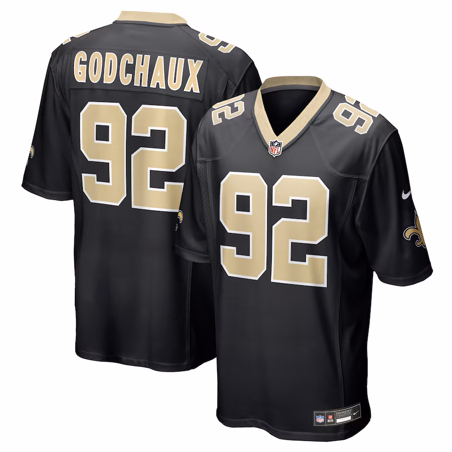 Men's New Orleans Saints Davon Godchaux Nike Black Team Game Jersey - Jersey
