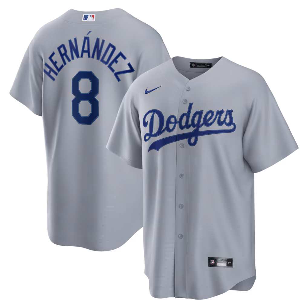 Men's Los Angeles Dodgers Enrique Hernández Nike Gray Road Replica Jersey - Jersey