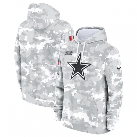Men's Dallas Cowboys 2024 Arctic Camo Salute To Service Club Fleece Pullover Hoodie - Jersey