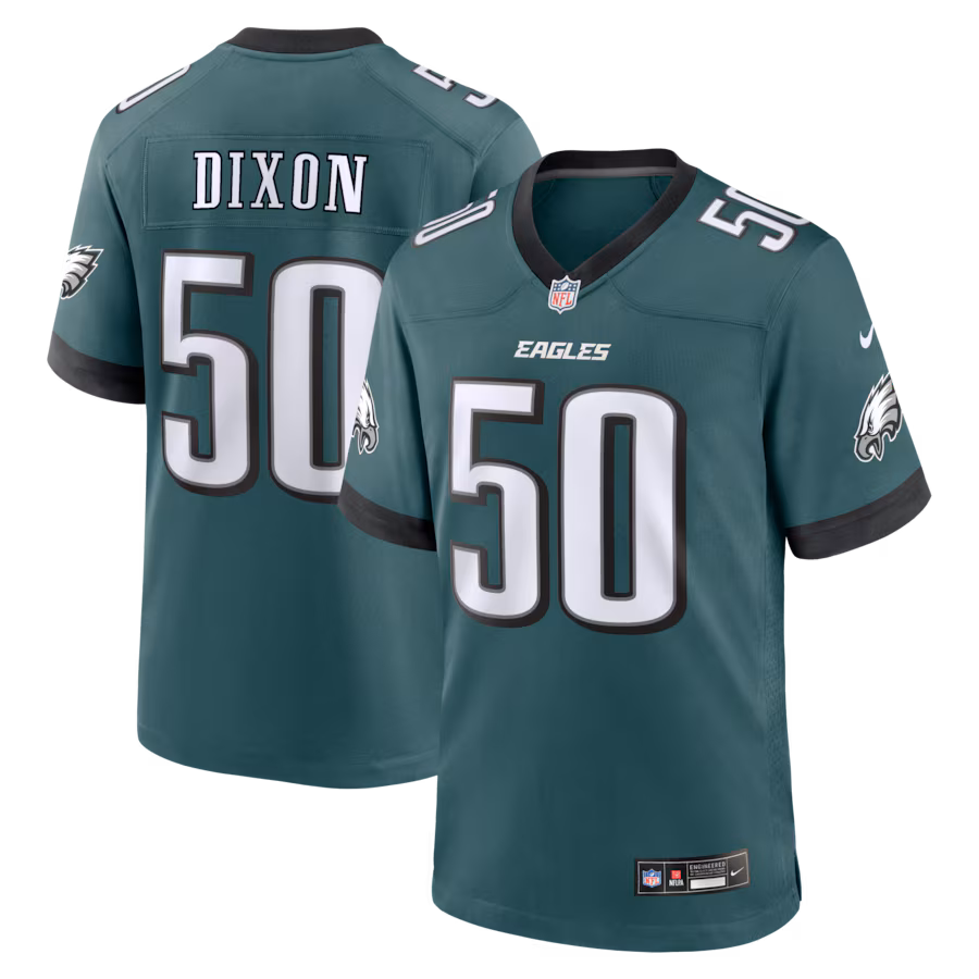 Men's Philadelphia Eagles Lance Dixon Nike Midnight Green Team Game Jersey - Jersey