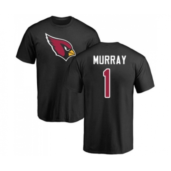 Football Arizona Cardinals #1 Kyler Murray Black Name & Number Logo T-Shirt - Jersey