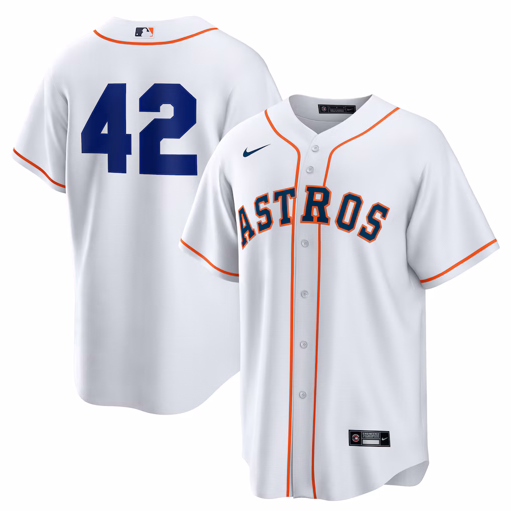Men's Houston Astros Nike White Home  2025 Jackie Robinson Day Replica Jersey - Jersey
