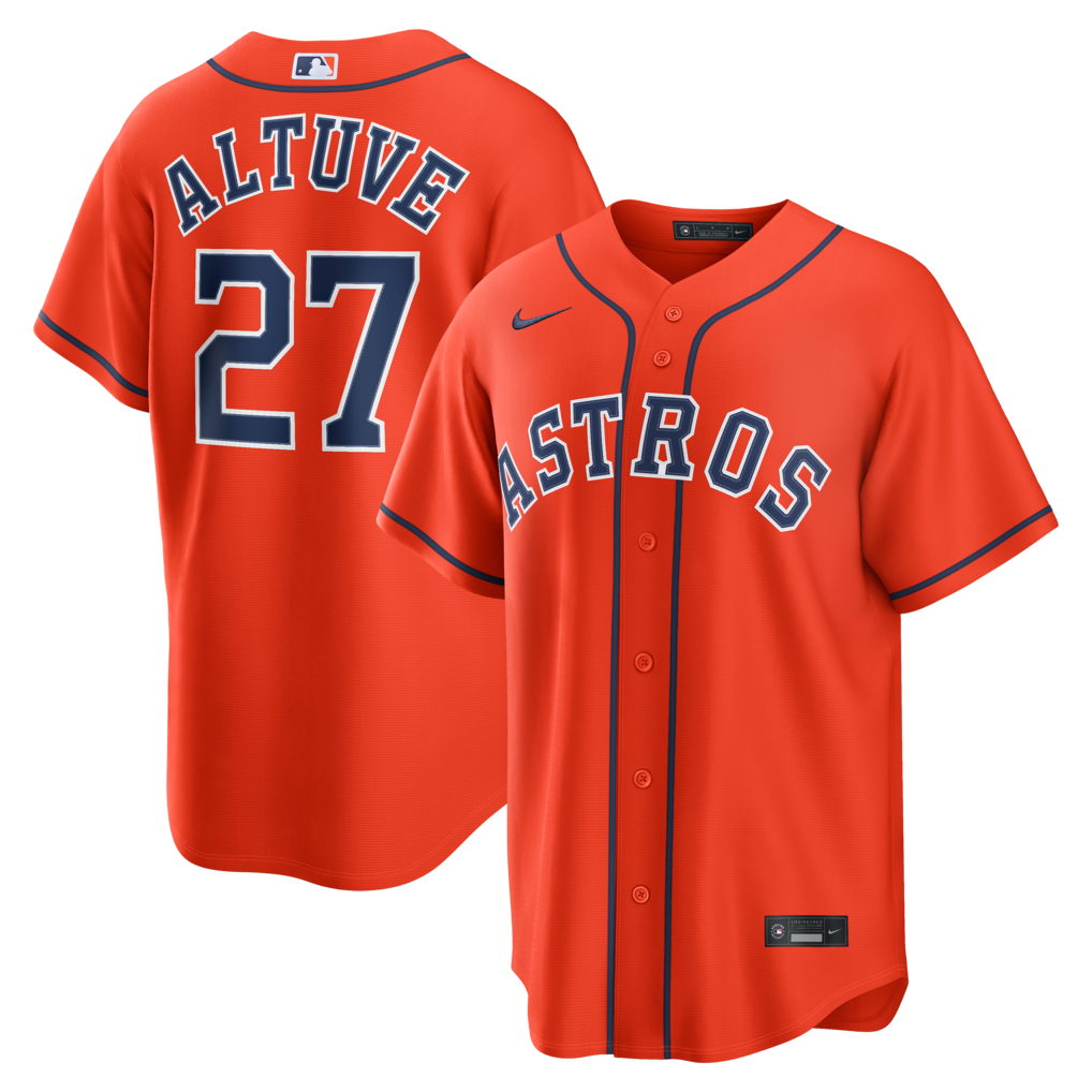 Men's Houston Astros Jose Altuve Nike Orange Alternate Replica Jersey - Jersey