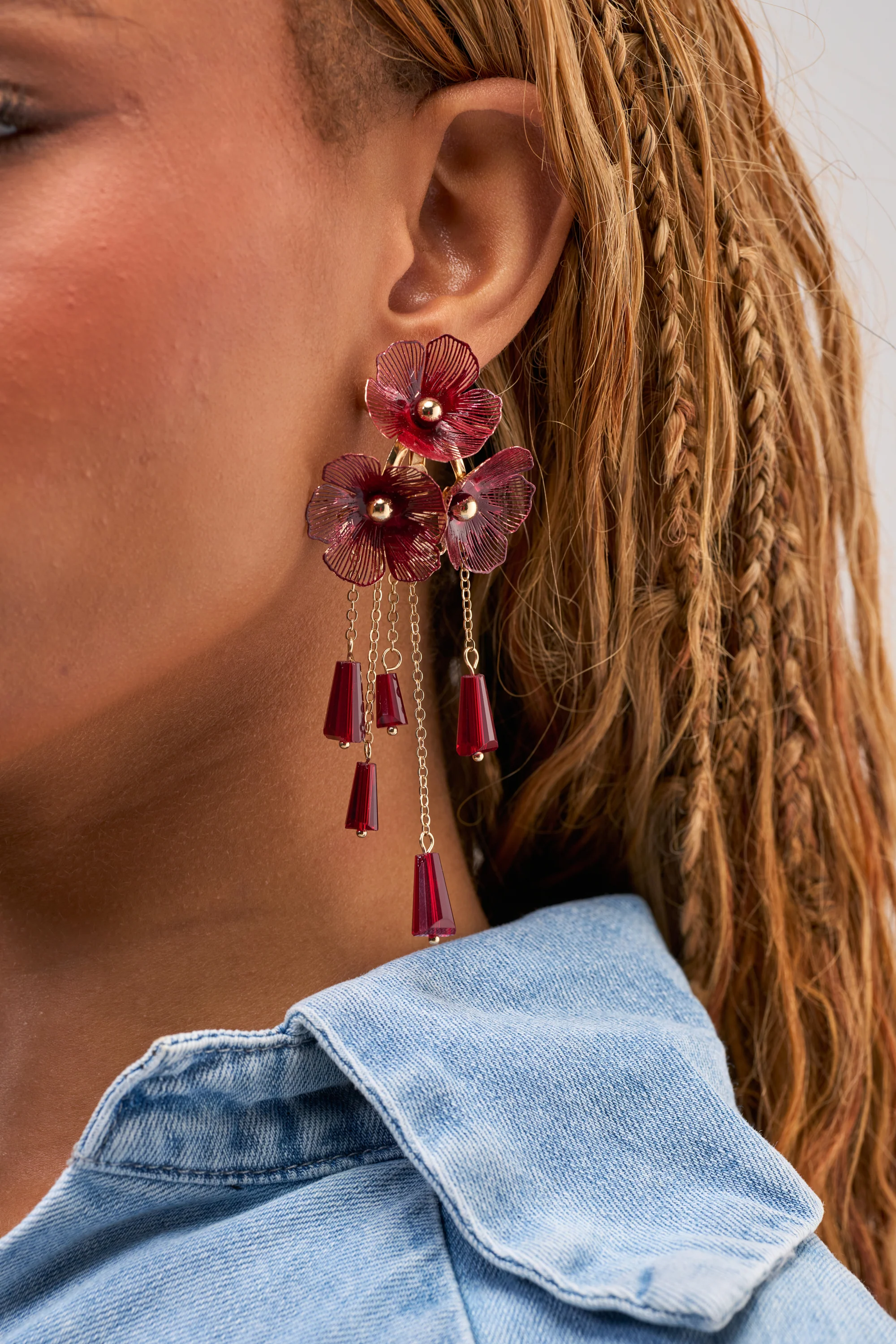 BURGUNDY DRIP CHANDELIERS - Akira Wear