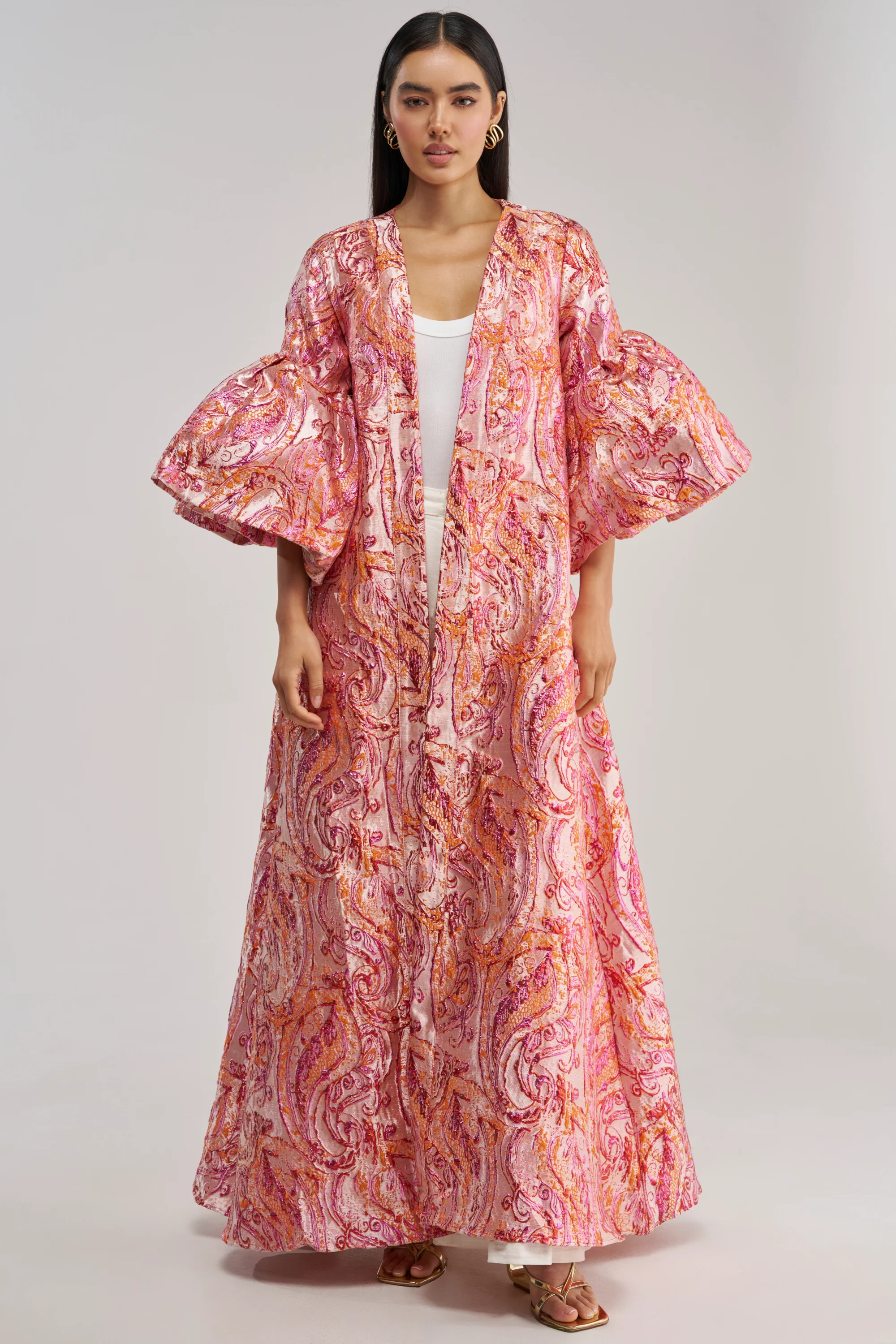 PINK SORBET BROCADE DUSTER - Akira Wear