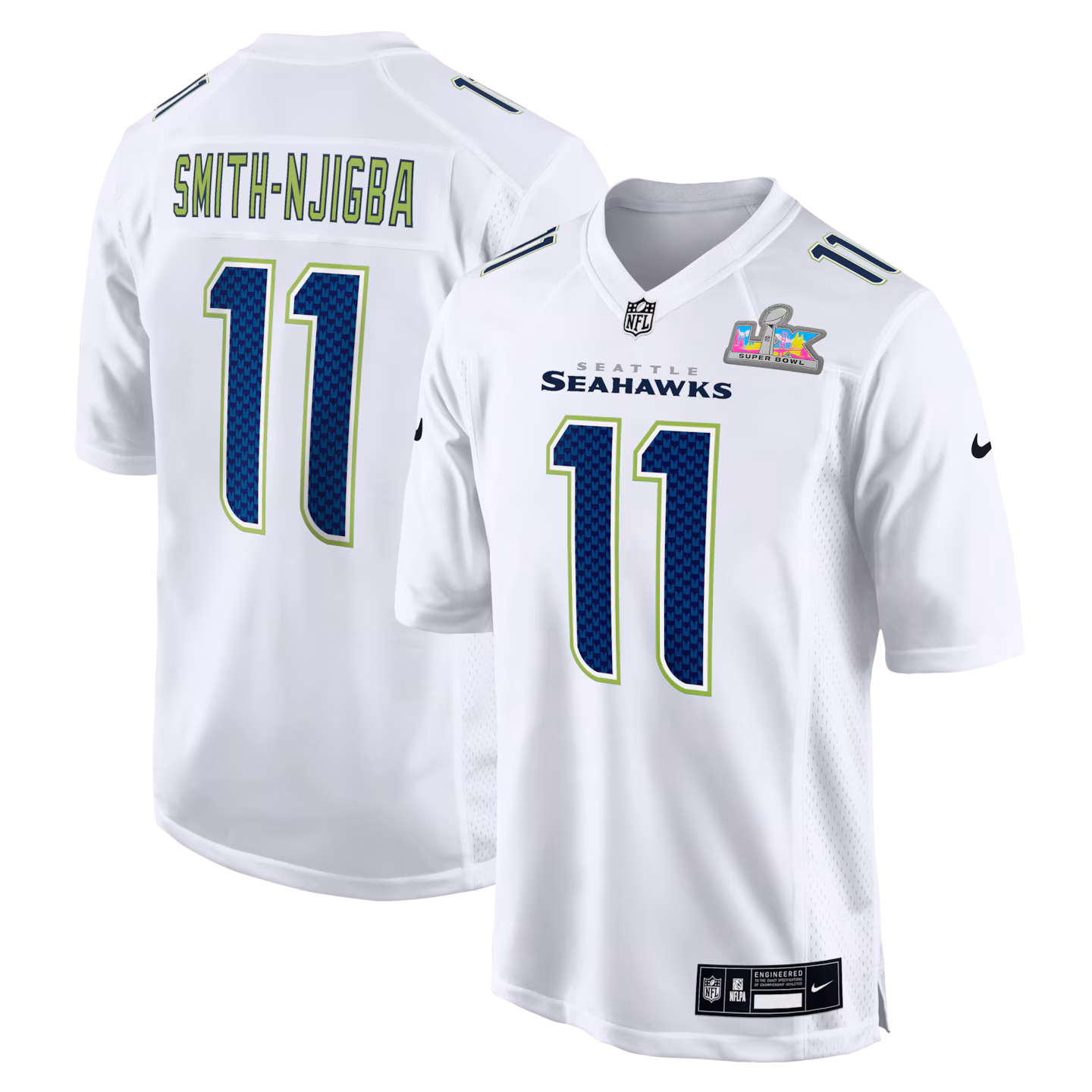 Men's Seattle Seahawks Jaxon Smith-Njigba Nike White Super Bowl LX Patch Tundra Fashion Game Jersey - Jersey