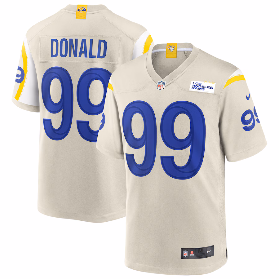 Men's Los Angeles Rams Aaron Donald Nike Cream Alternate Game Jersey - Jersey