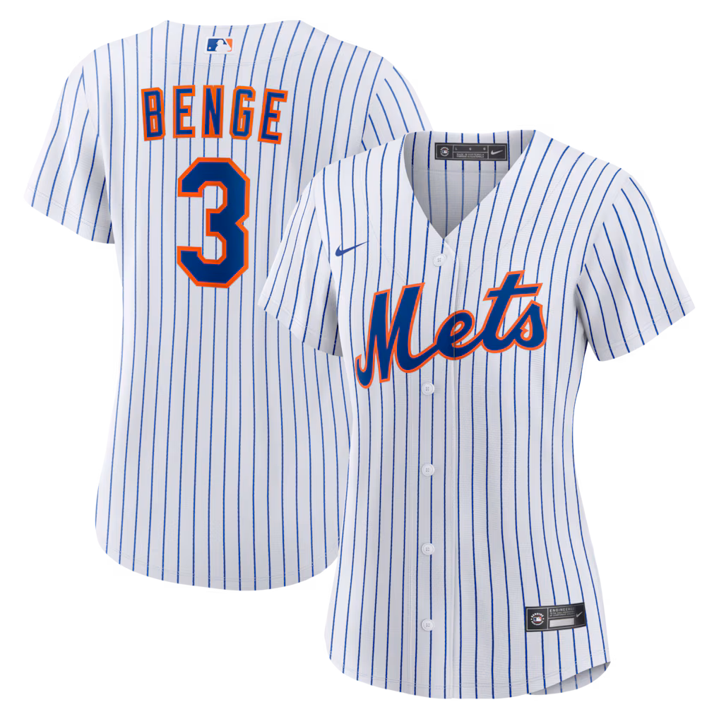 Women's New York Mets Carson Benge Nike White Home Replica Jersey - Jersey
