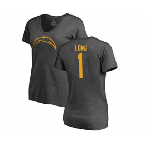 Football Women's Los Angeles Chargers #1 Ty Long Ash One Color T-Shirt - Jersey