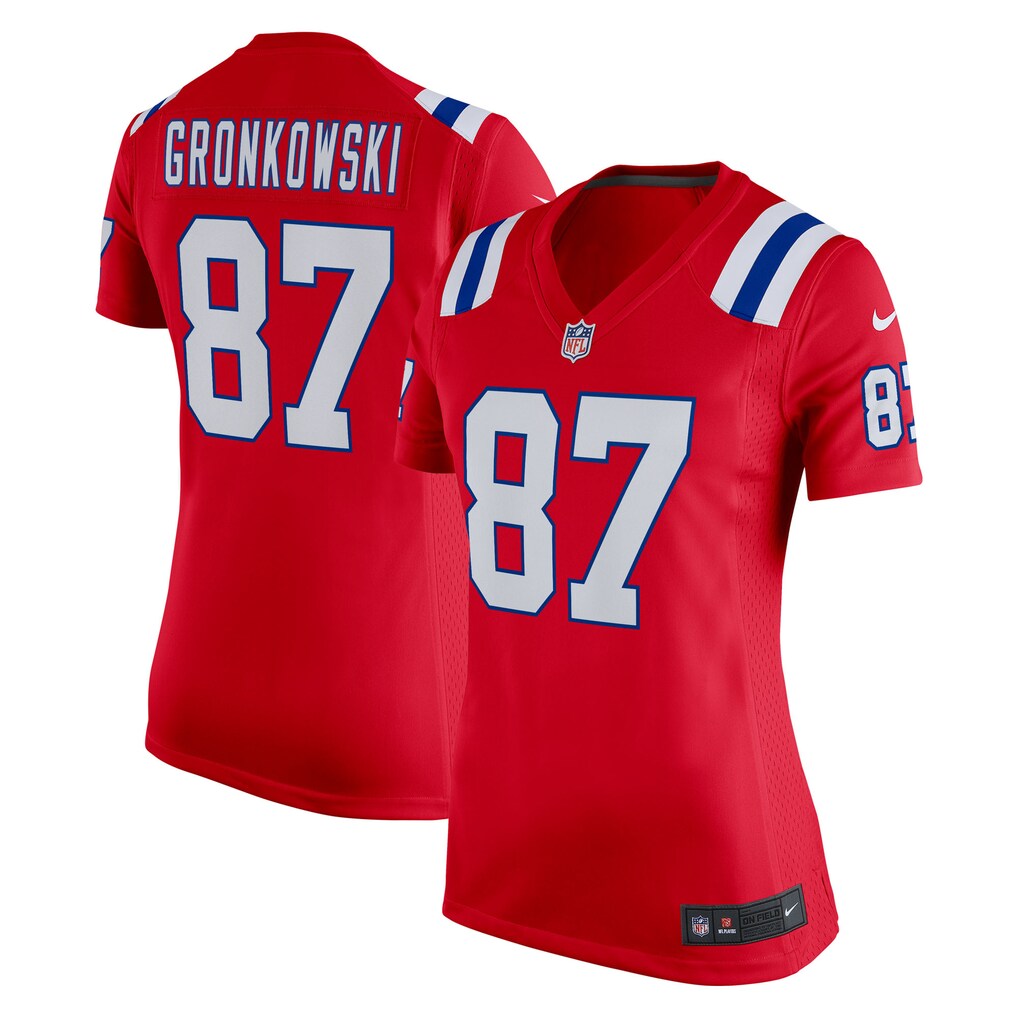 Women's New England Patriots Rob Gronkowski Nike Red Alternate Retired Player Game Jersey - Jersey