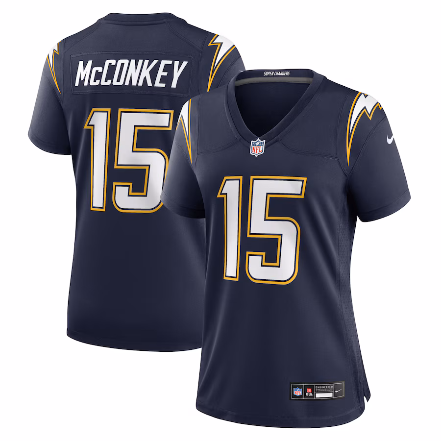 Women's Los Angeles Chargers Ladd McConkey Nike Navy Alternate Super Chargers Game Jersey - Jersey