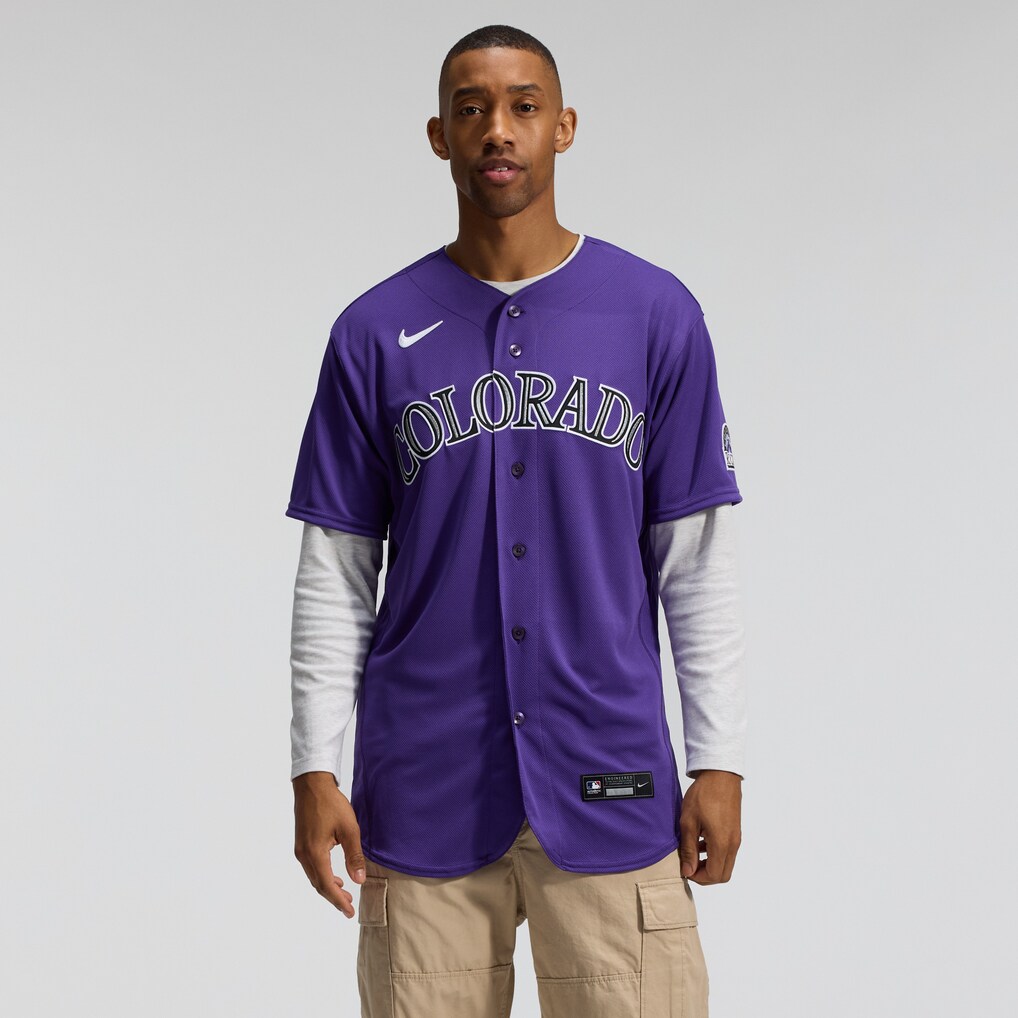 Men's Colorado Rockies  Nike Purple Alternate Authentic Jersey - Jersey