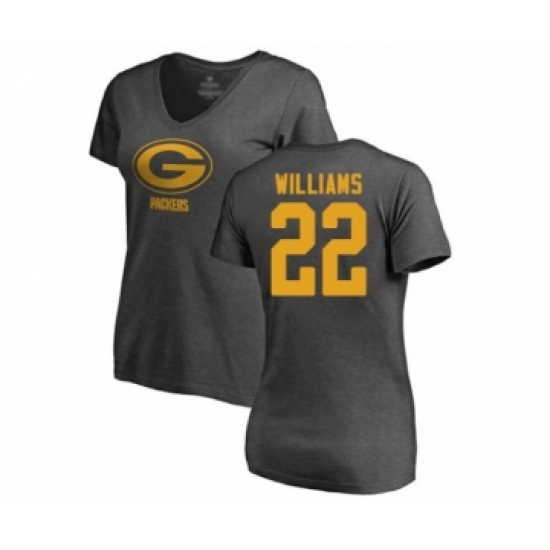 Football Women's Green Bay Packers #22 Dexter Williams Ash One Color T-Shirt - Jersey