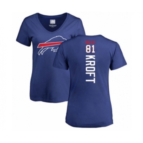Football Women's Buffalo Bills #81 Tyler Kroft Royal Blue Backer T-Shirt - Jersey