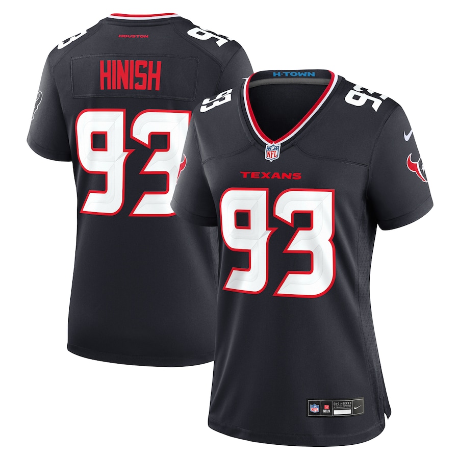 Women's Houston Texans Kurt Hinish Nike Navy Team Game Jersey - Jersey