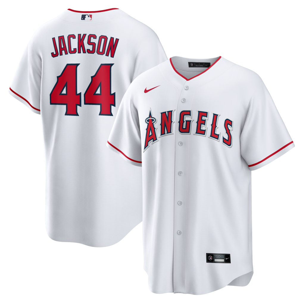 Men's Los Angeles Angels Reggie Jackson Nike White Home Retired Player Replica Jersey - Jersey