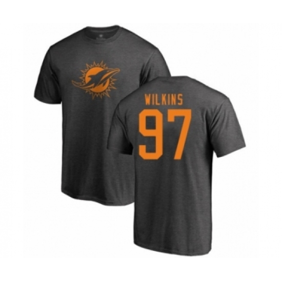Football Miami Dolphins #97 Christian Wilkins Ash One Color T-Shirt - Jersey