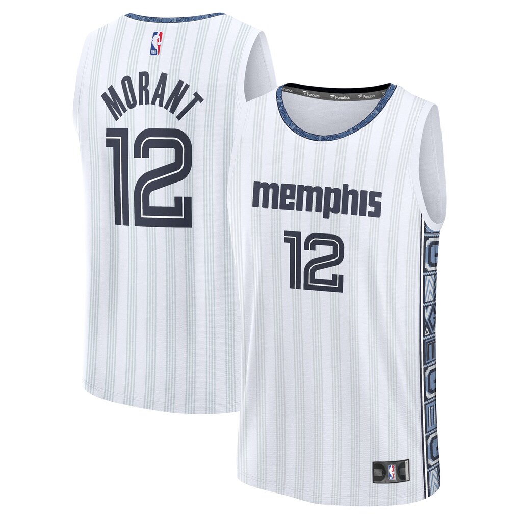 Youth Memphis Grizzlies Ja Morant Fanatics White 2025/26 City Edition Fast Break Jersey - Jersey