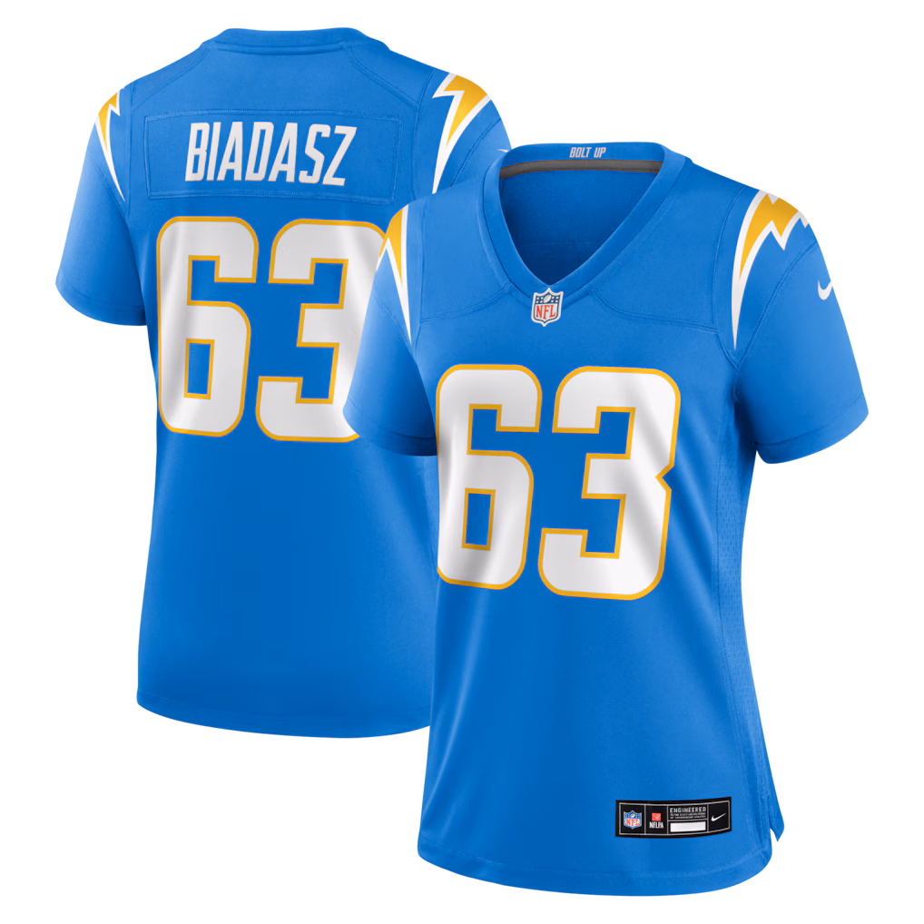 Women's Los Angeles Chargers Tyler Biadasz Nike Powder Blue Team Game Jersey - Jersey