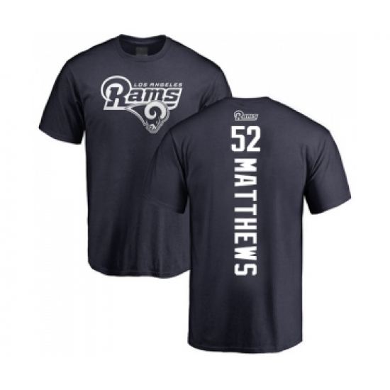 Football Los Angeles Rams #52 Clay Matthews Navy Blue Backer T-Shirt - Jersey