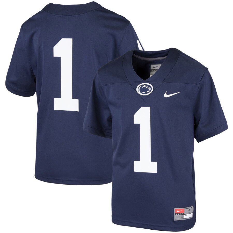 Youth Nike #1 Navy Penn State Nittany Lions Team Replica Football Jersey - Jersey