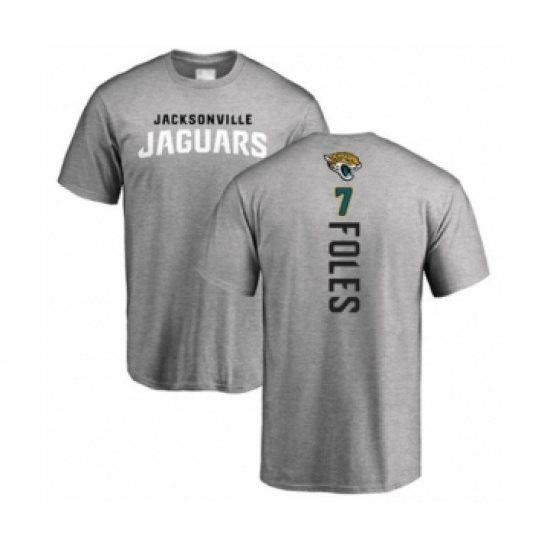 Football Jacksonville Jaguars #7 Nick Foles Ash Backer T-Shirt - Jersey