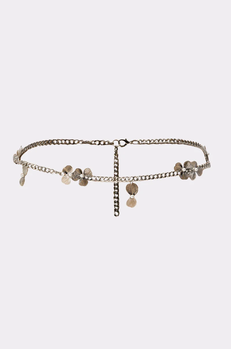 FLORAL BITS CHAIN BELT - Akira Wear