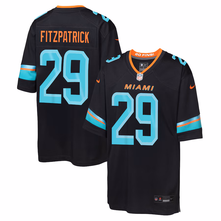 Youth Miami Dolphins Minkah Fitzpatrick Nike Pitch Blue 2025 Rivalries Collection Game Jersey - Jersey