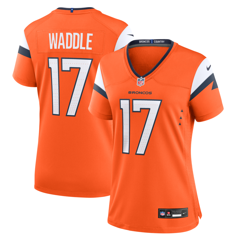 Women's Denver Broncos Jaylen Waddle Nike Orange Game Jersey - Jersey