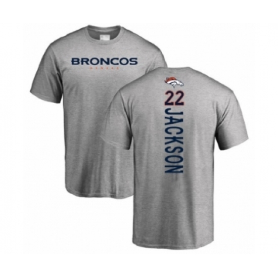 Football Denver Broncos #22 Kareem Jackson Ash Backer T-Shirt - Jersey