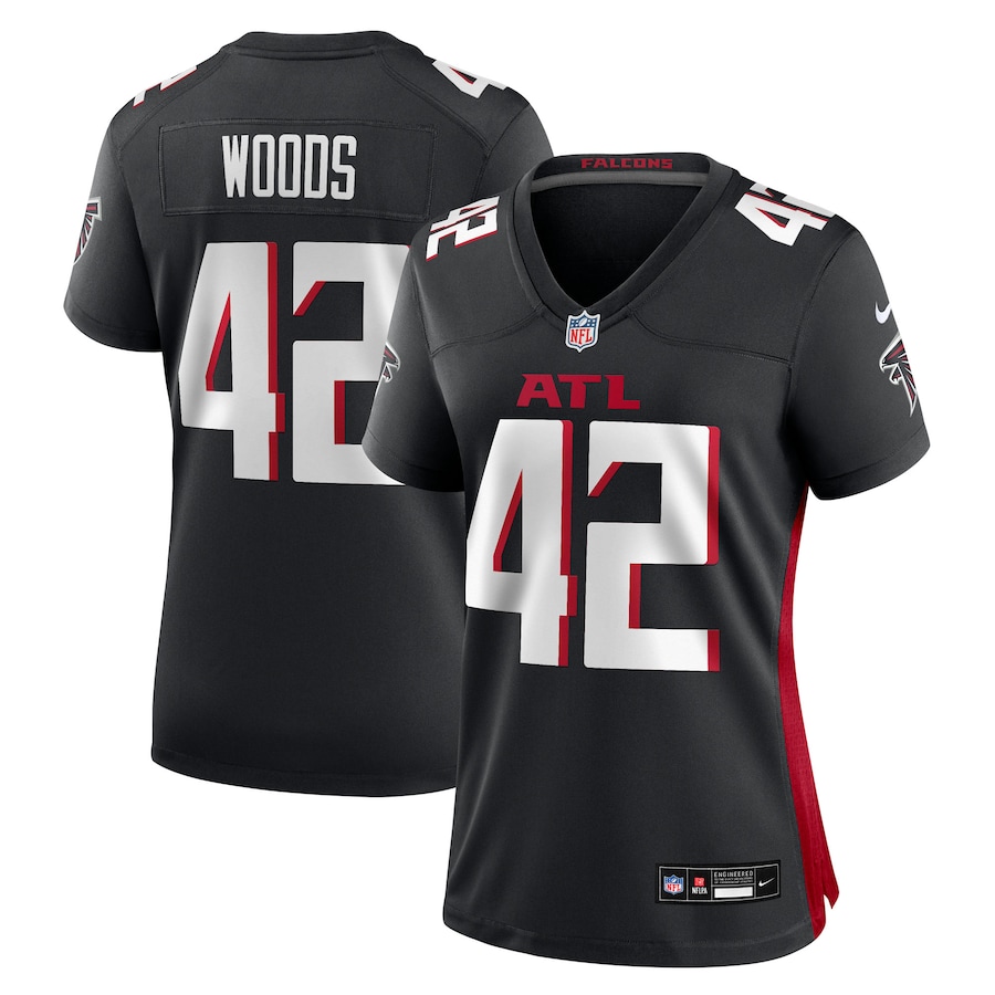 Women's Atlanta Falcons Josh Woods Nike Black Team Game Jersey - Jersey
