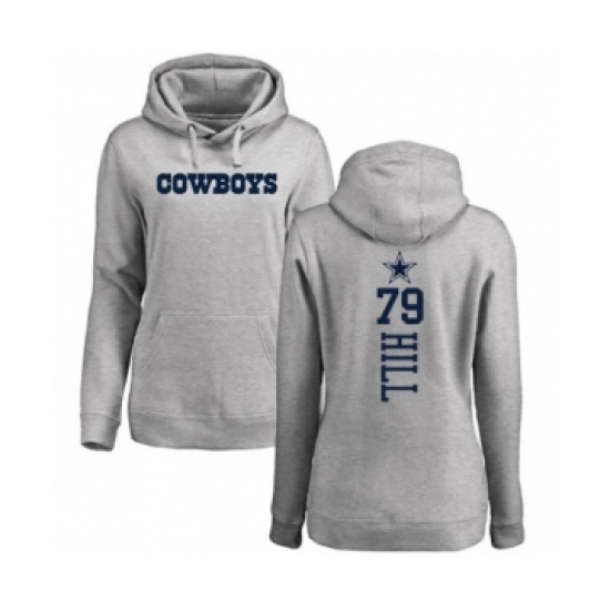 Football Women's Dallas Cowboys #79 Trysten Hill Ash Backer Pullover Hoodie - Jersey