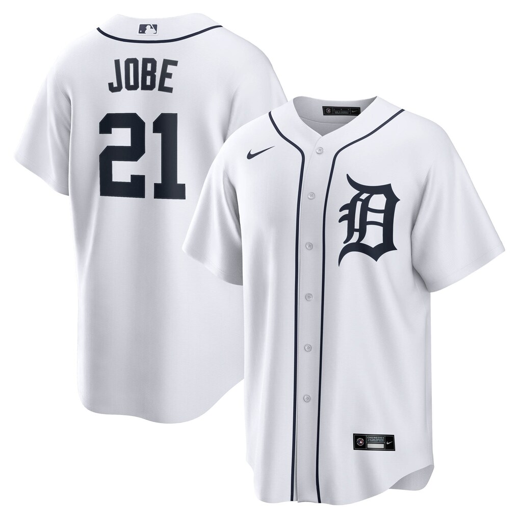 Men's Detroit Tigers Jackson Jobe Nike White Home Replica Jersey - Jersey