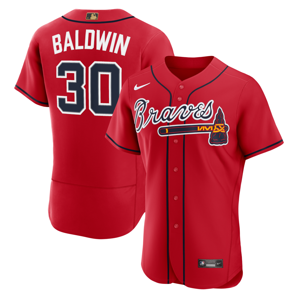 Men's Atlanta Braves Drake Baldwin Nike Red MLB Awards Authentic Jersey - Jersey