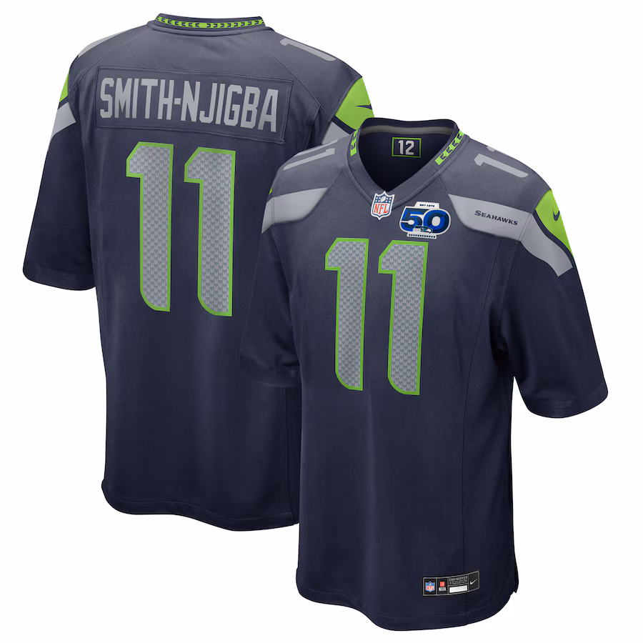 Men's Seattle Seahawks Jaxon Smith-Njigba Nike College Navy Team 50th Season Game Jersey - Jersey