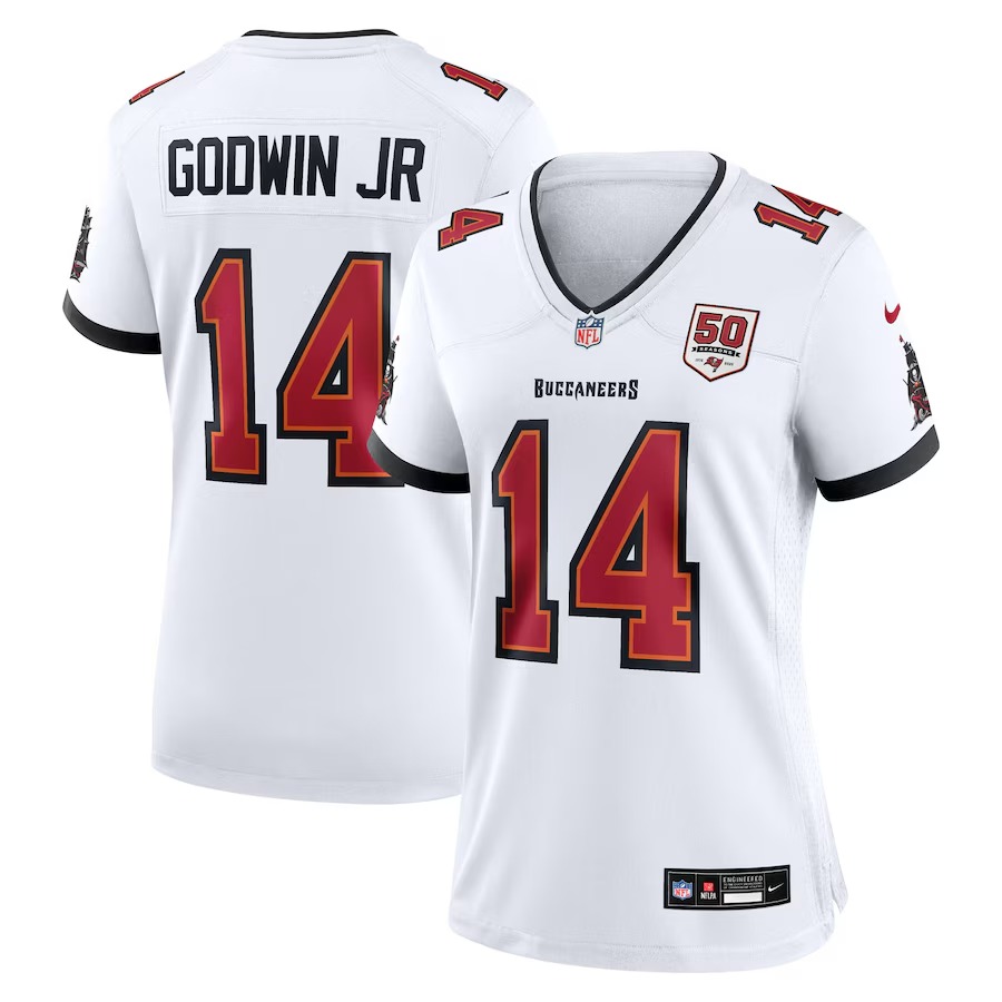 Men's Tampa Bay Buccaneers Chris Godwin Jr. Nike White 50th Anniversary Game Jersey - Jersey