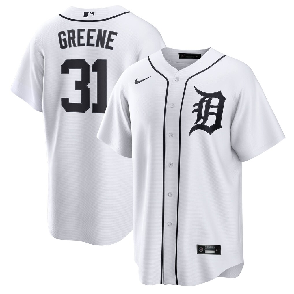 Men's  Detroit Tigers Riley Greene Nike White Home Replica Jersey - Jersey