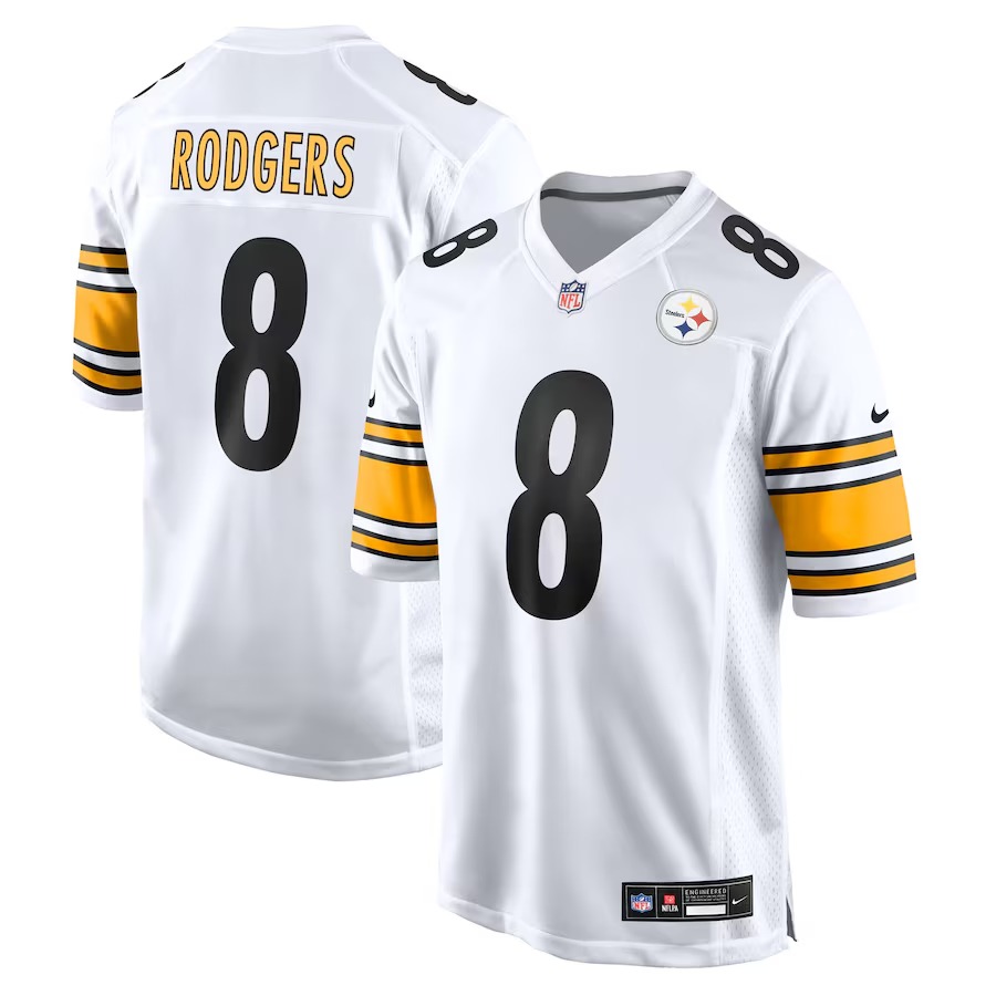 Men's Pittsburgh Steelers Aaron Rodgers Nike White Game Jersey - Jersey