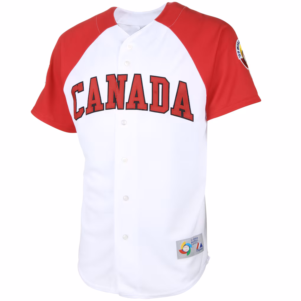 Mens Canada Majestic White 2009 World Baseball Classic Jersey - Jersey
