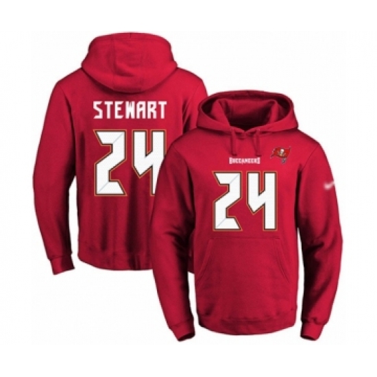 Football Men's Tampa Bay Buccaneers #24 Darian Stewart Red Name & Number Pullover Hoodie - Jersey
