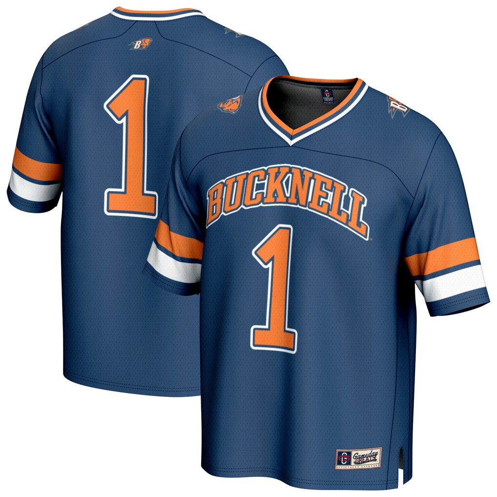 Youth GameDay Greats #1 Blue Bucknell Bison Lightweight Collegiate Football Fashion Jersey - Jersey