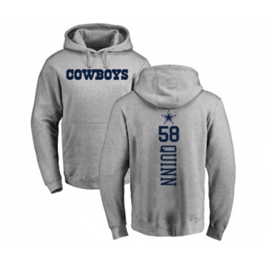 Football Dallas Cowboys #58 Robert Quinn Ash Backer Pullover Hoodie - Jersey